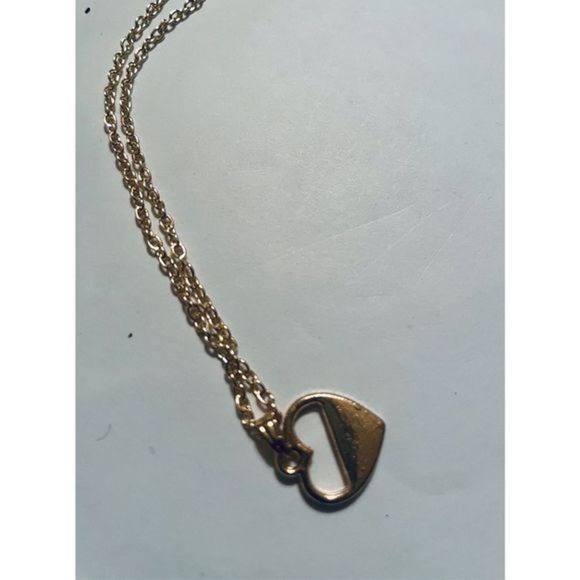 Gold heart BLUE CUT OUT NECKLACE - Picture 3 of 5
